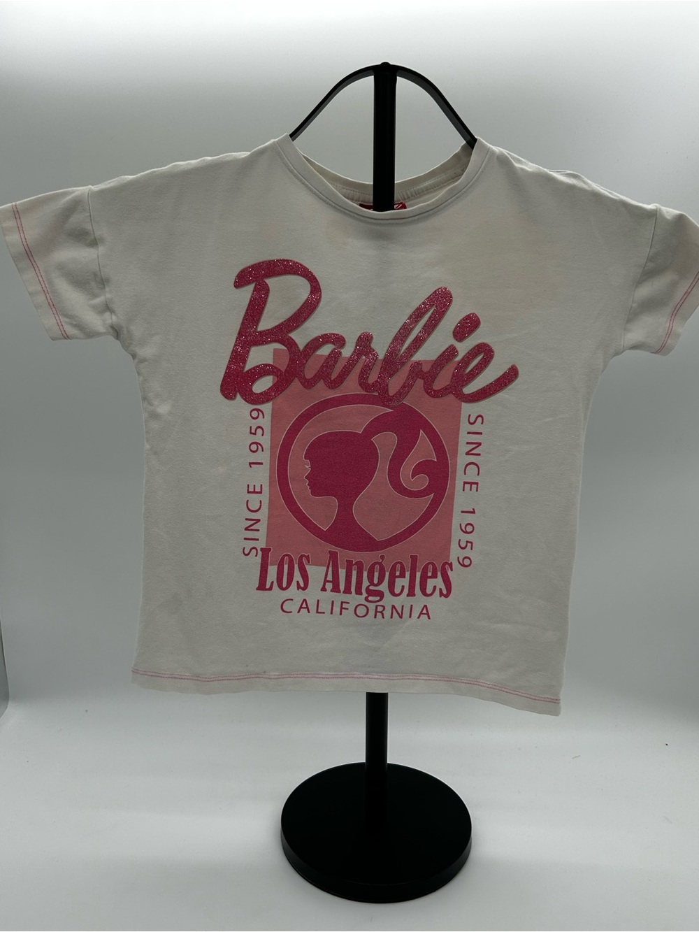 Barbie Pink and White Los Angeles Graphic Tee for Kids Size 7/8